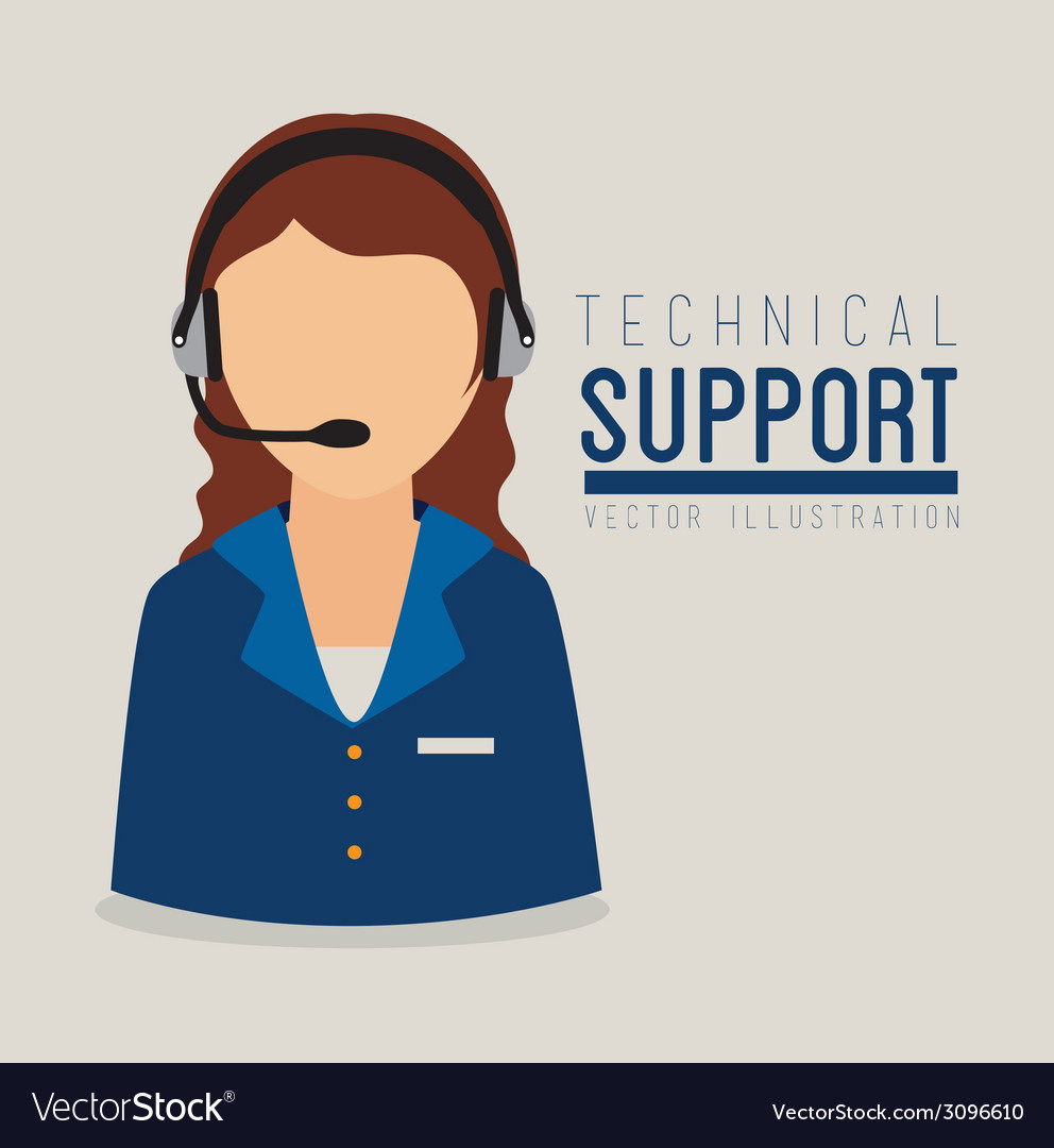 Technical support design over white background