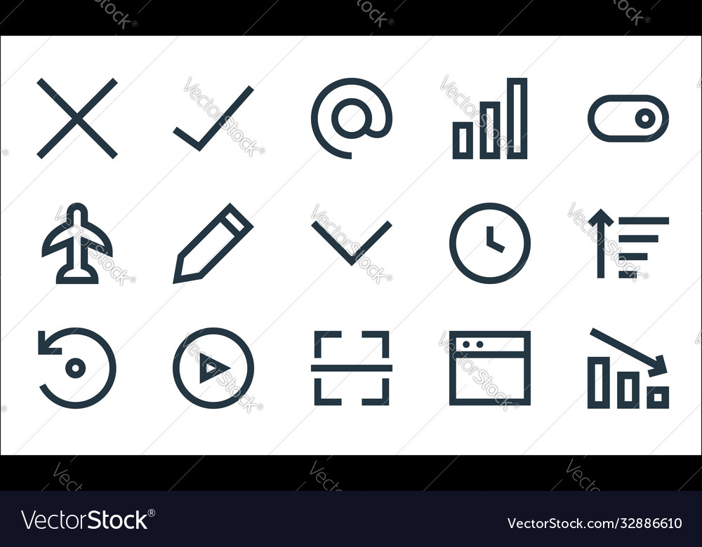 User interface line icons linear set quality