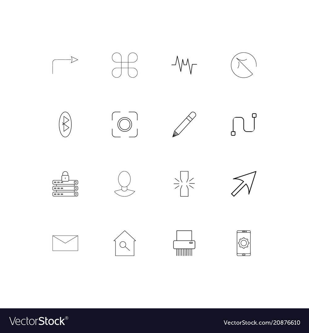 Web linear thin icons set outlined simple