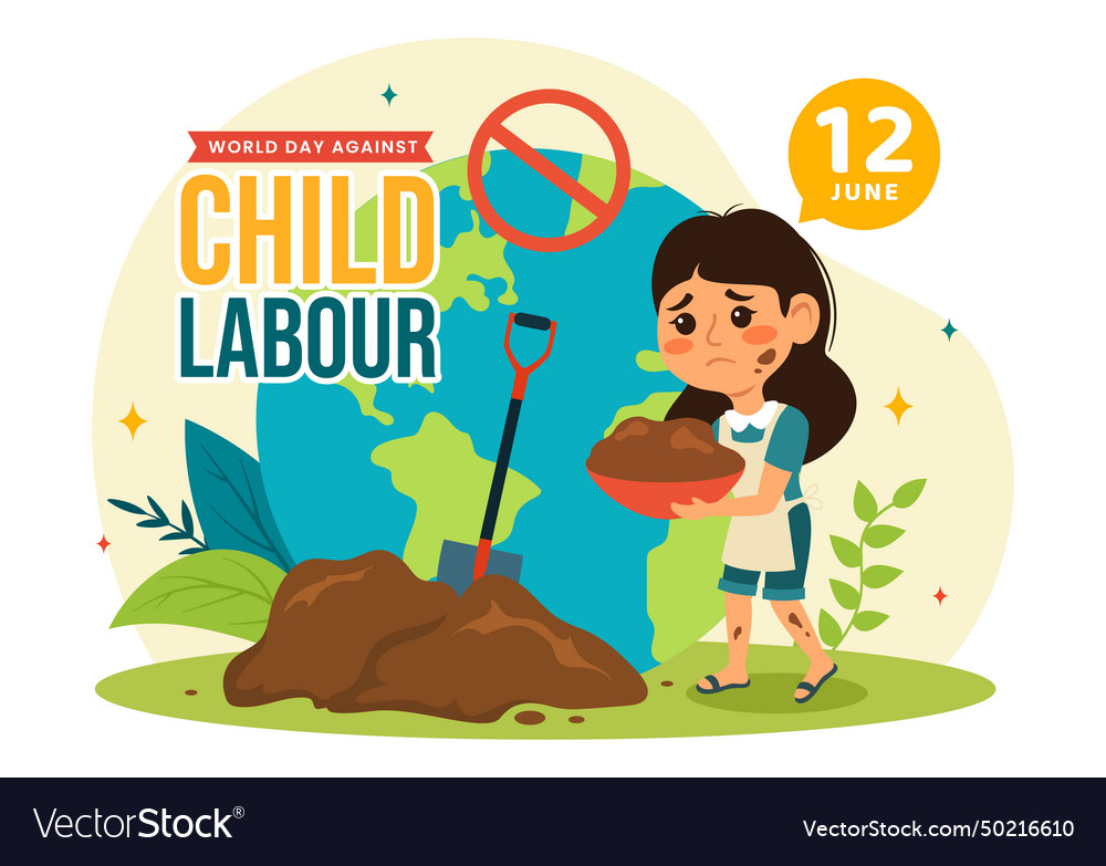 World day against child labour on 12 june Vector Image