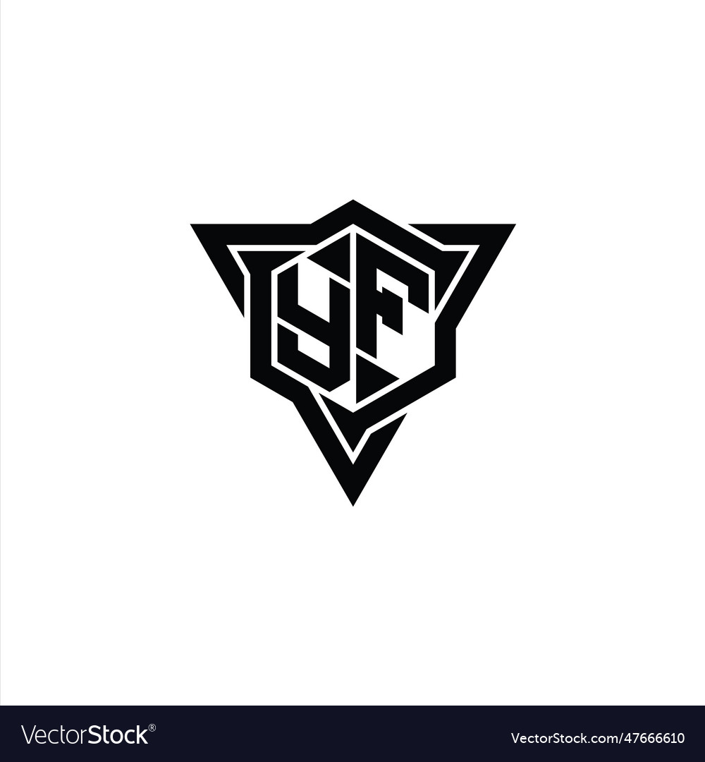 Yf logo monogram hexagon shape with triangle Vector Image Yf logo monogram hexagon shape with triangle