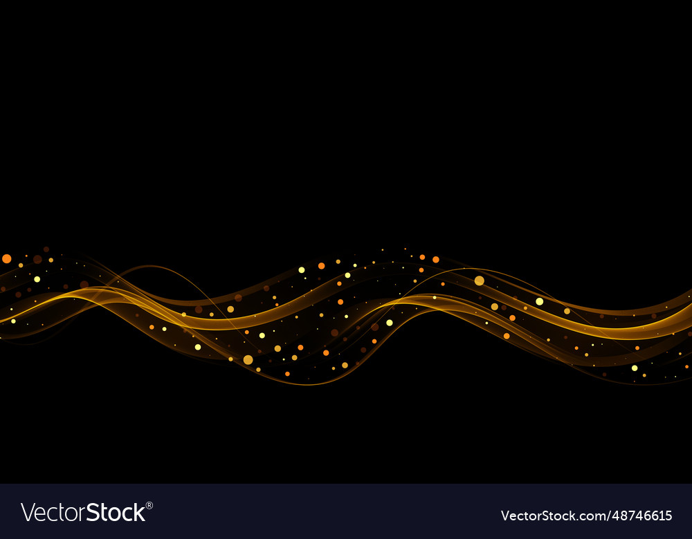 Abstract wavy design element golden wave vector image Abstract wavy design element golden wave