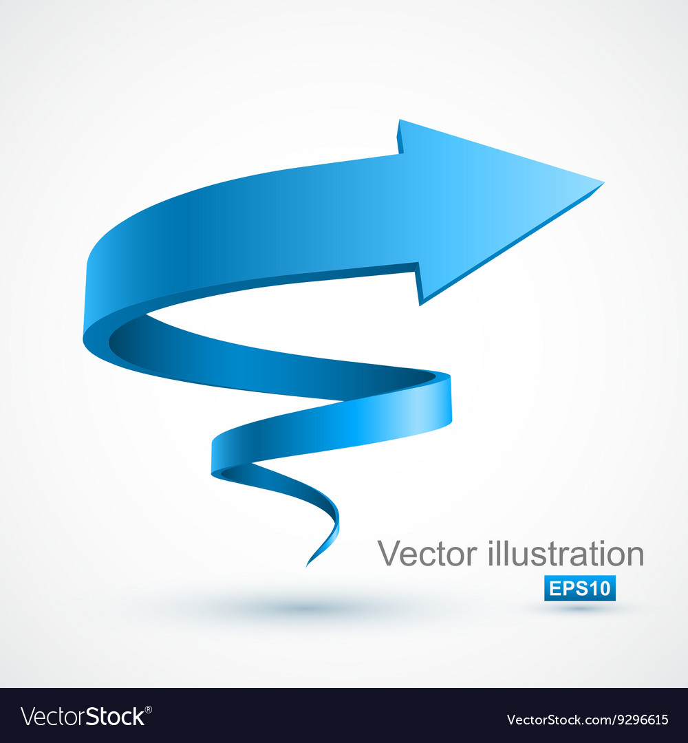 Blue Spiral Arrow 3d Royalty Free Vector Image