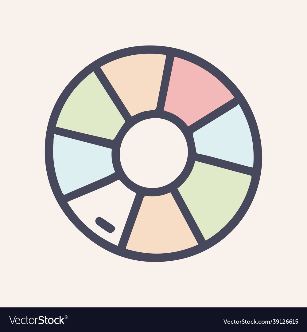 Circle loading color doodle simple icon vector image Circle loading color doodle simple icon