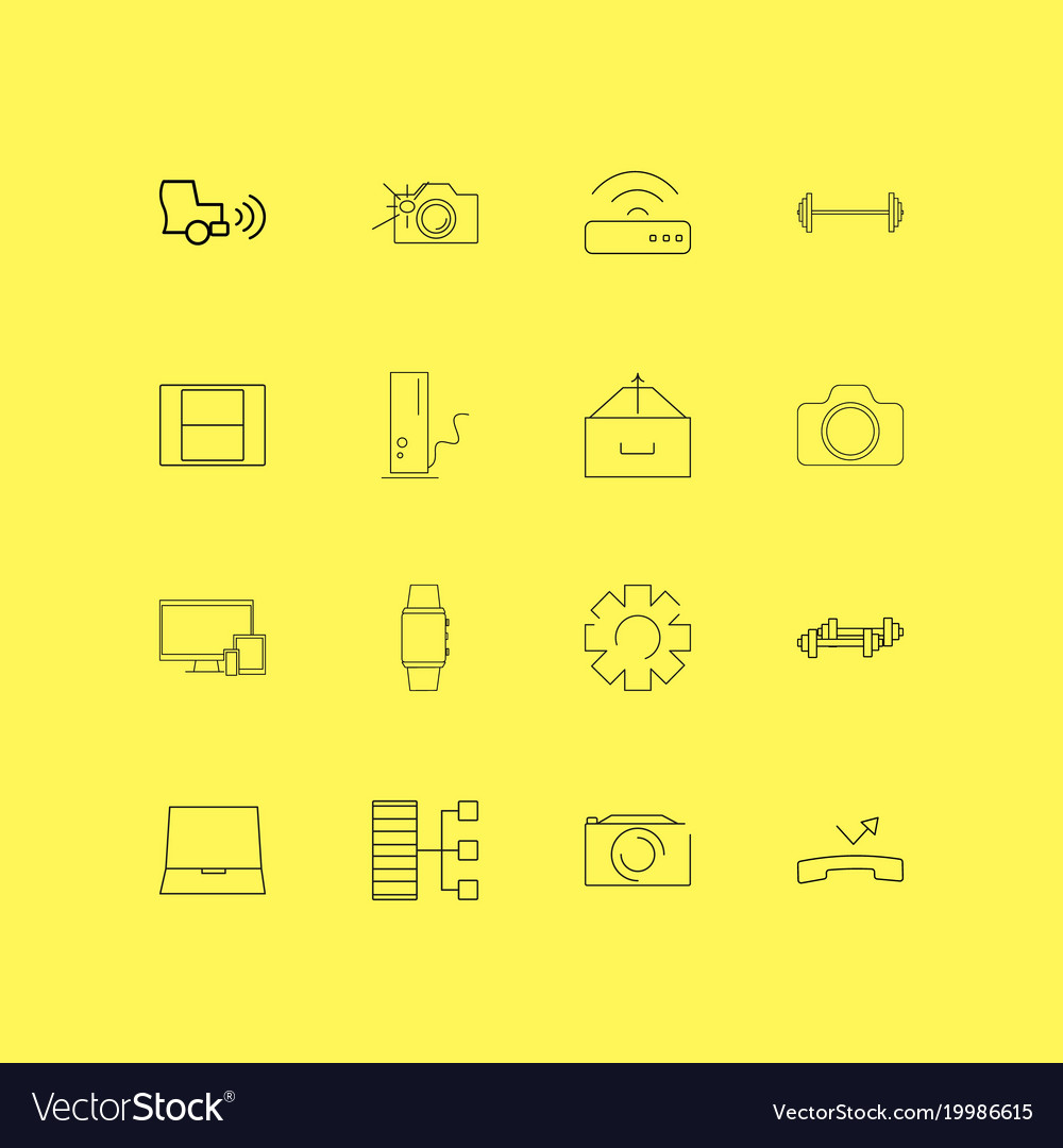 Devices linear icon set simple outline icons