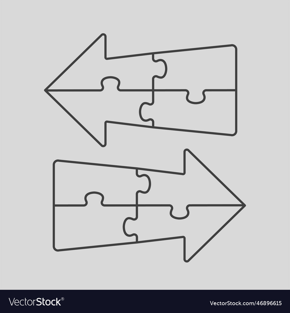 Diagramm Infografik für 4 Stufen Pfeile Puzzle