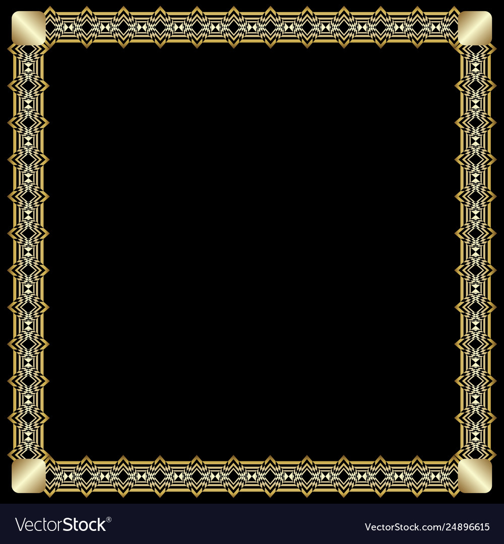 Elegant Square Border With 3d Embossed Effect Ornate Luxurious Golden