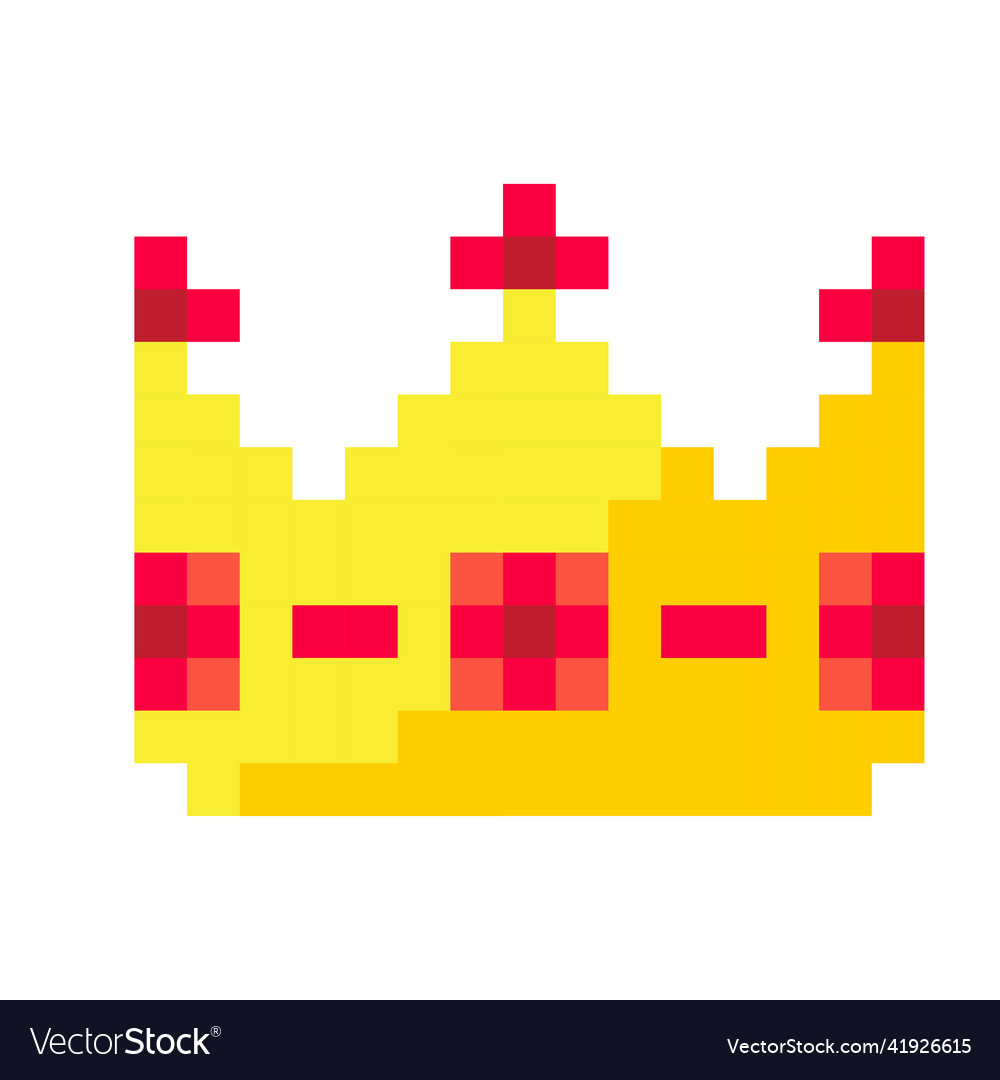 Flat pixel crown for decoration design art