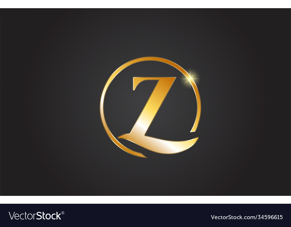 Golden z Alphabet Buchstaben-Logo-Symbol in gelb