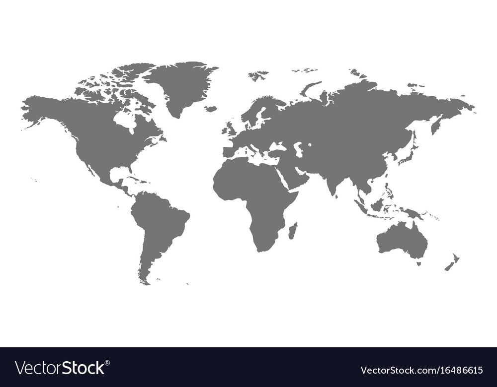 Grey Map Of The World Grey political world map Royalty Free Vector Image