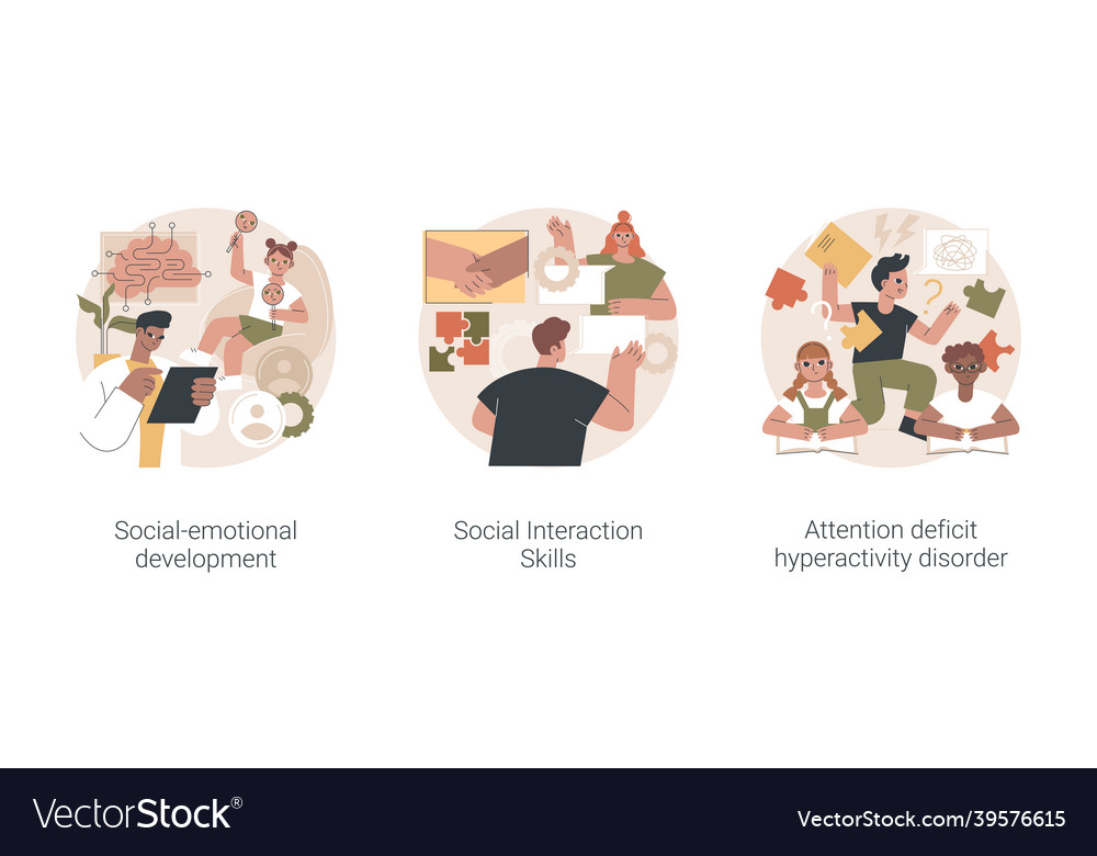 Kids Emotional Management Abstract Concept Vector Image