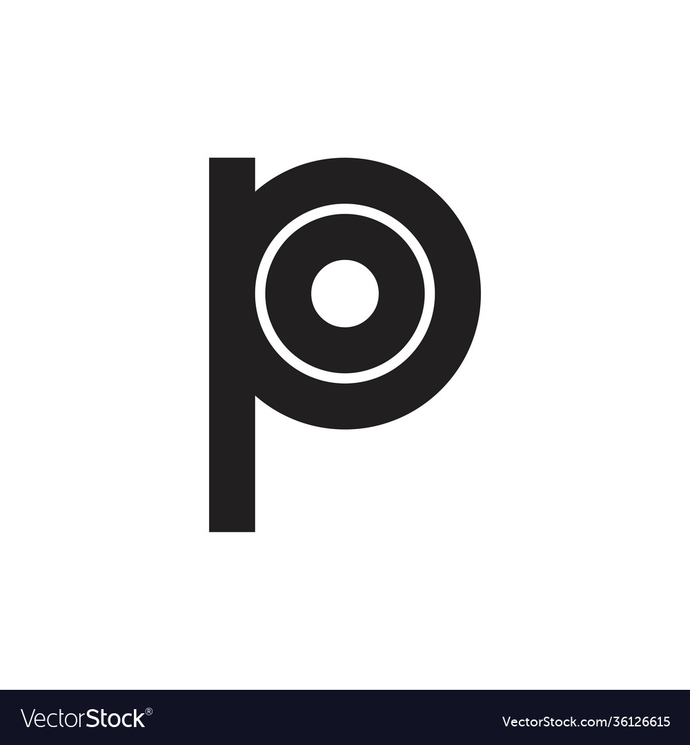 Letters po simple geometric line logo