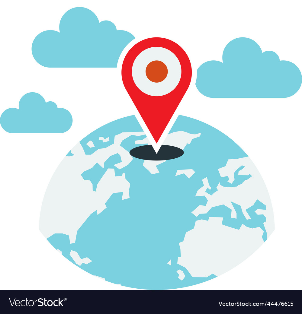 Pins and globe in minimal style