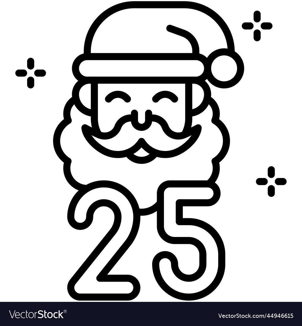Santa claus with number 25 icon christmas related