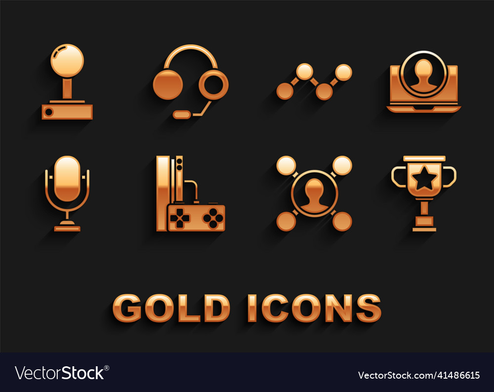 Set game console with joystick create account vector image Set game console with joystick create account