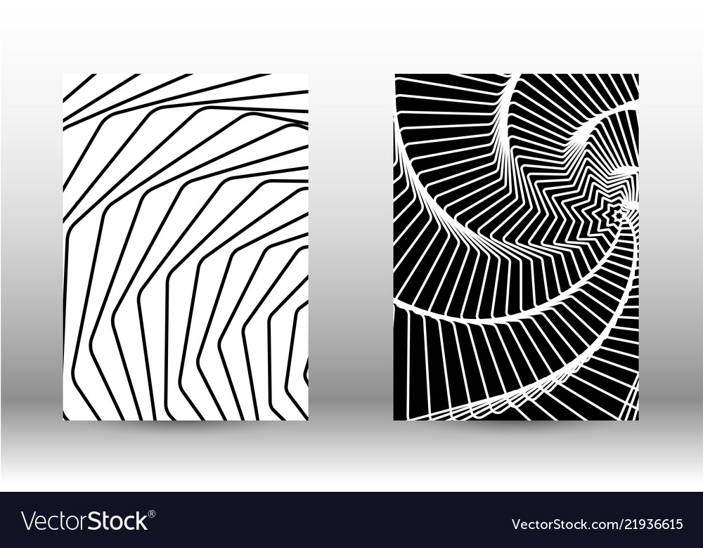 Set of abstract patterns with distorted lines vector image Set of abstract patterns with distorted lines