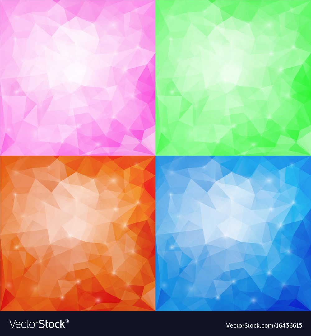 Set of four polygonal backgrounds