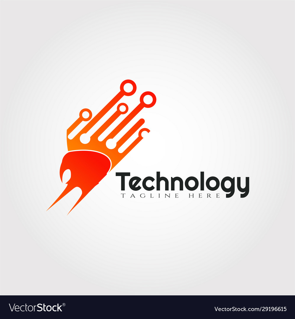 Technology logo design element Royalty Free Vector Image