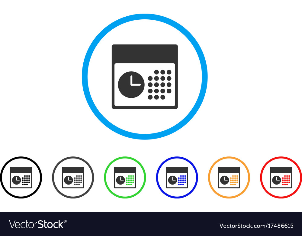 Time and date rounded icon