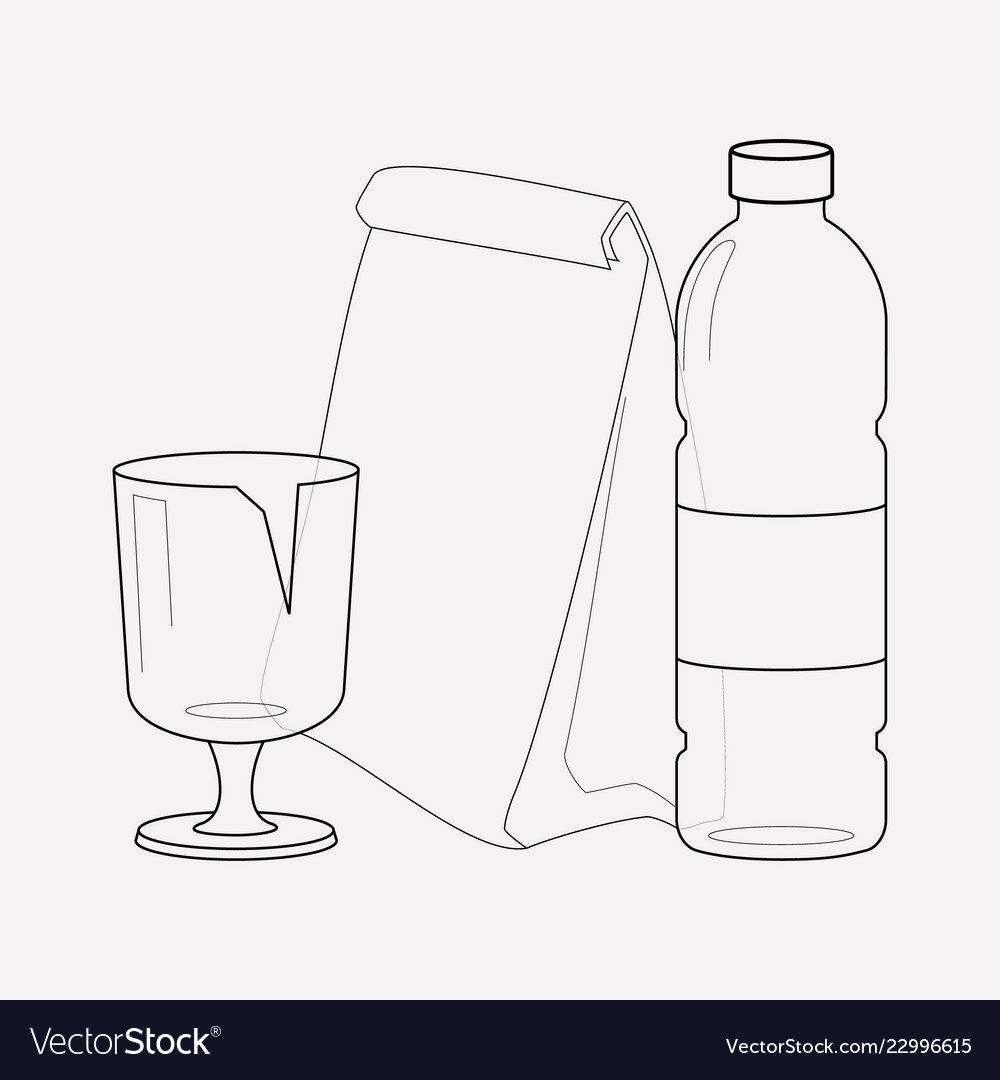 Trash sorting icon line element vector image Trash sorting icon line element