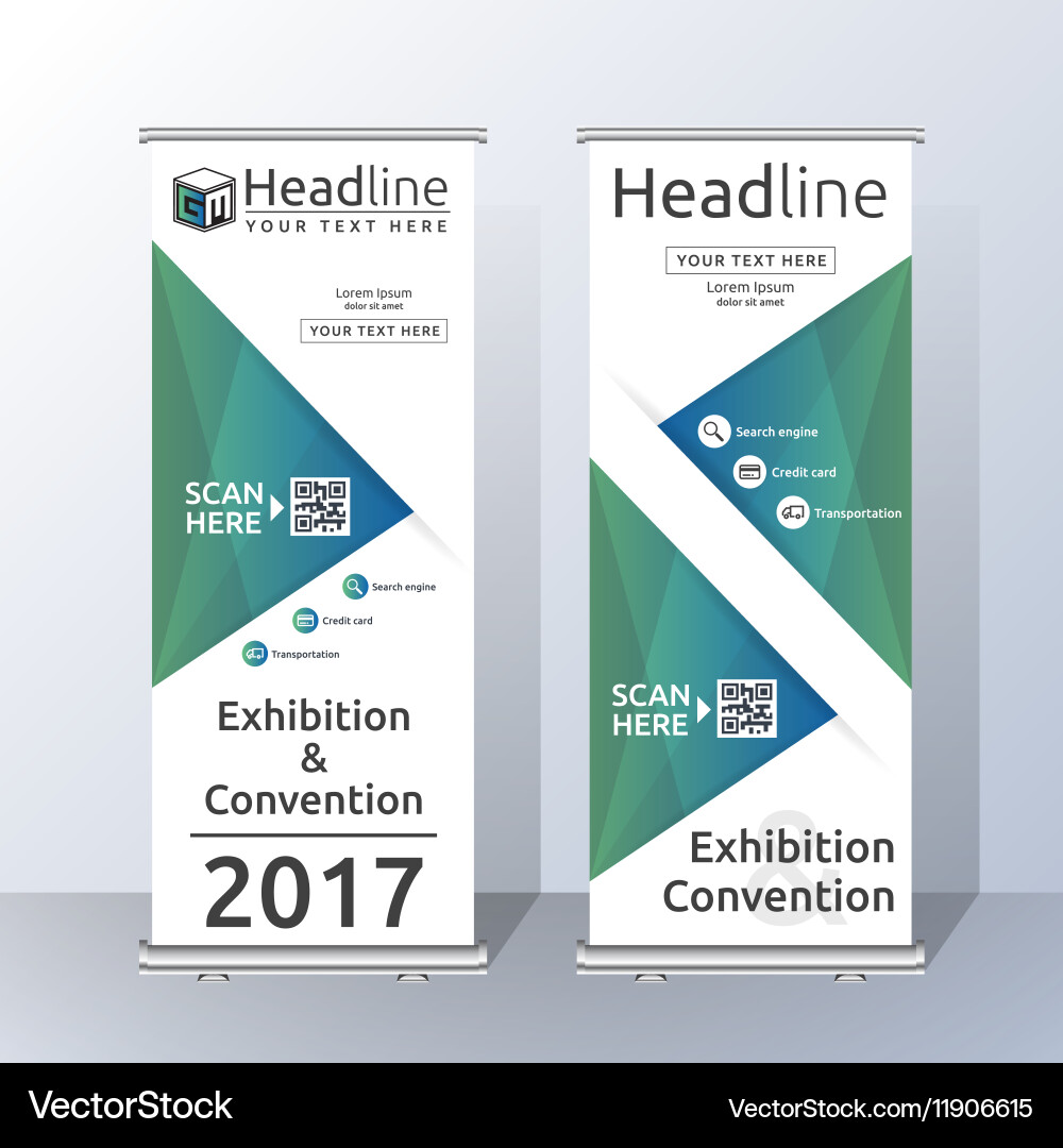 Vertical Roll Up Banner Template Design Royalty Free Vector