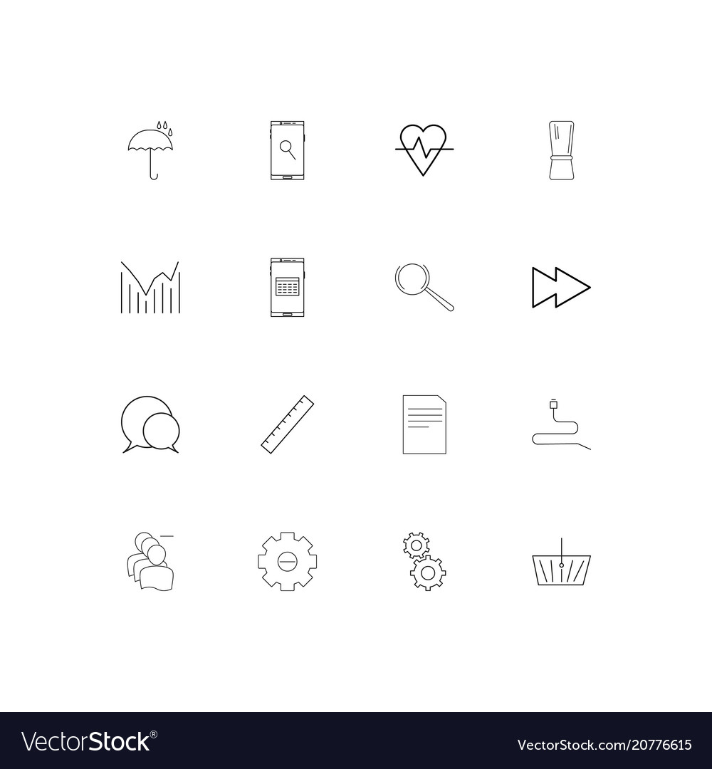 Web linear thin icons set outlined simple