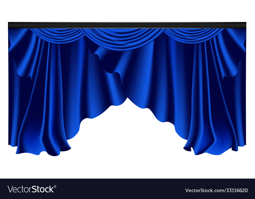 Blue Luxury Curtains And Dries On White Vector Image Blue Luxury Curtains And Dries On, White Luxury Curtains