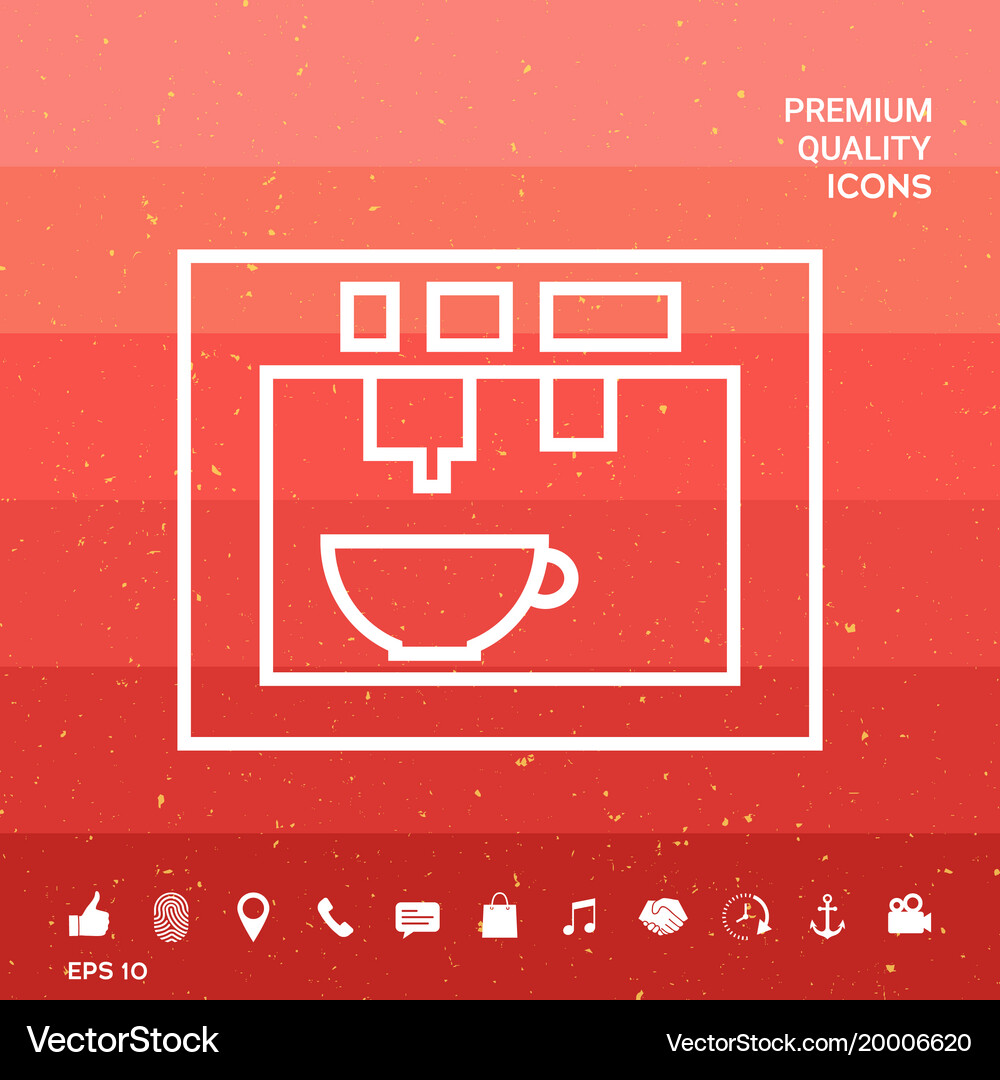 Coffee machine maker linear icon Royalty Free Vector Image