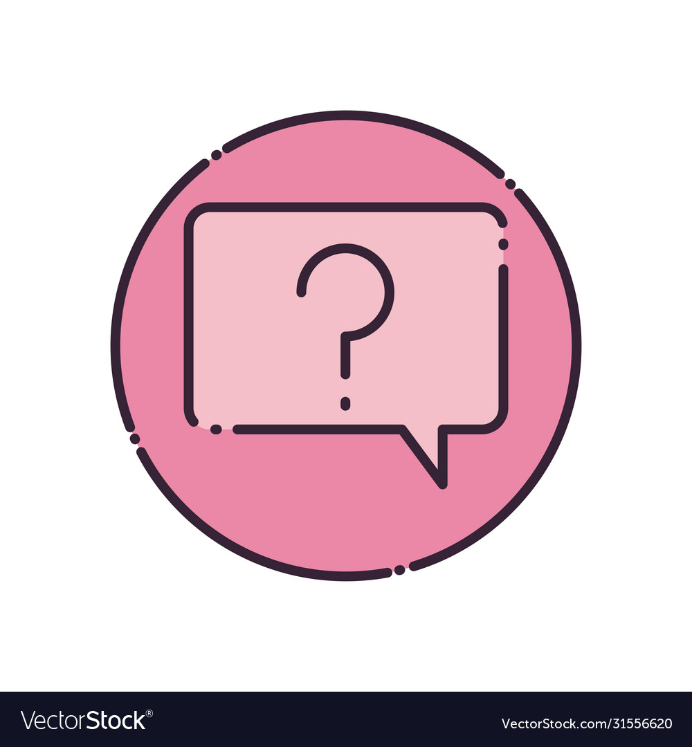 Communication bubble with question mark fill style vector image Communication bubble with question mark fill style
