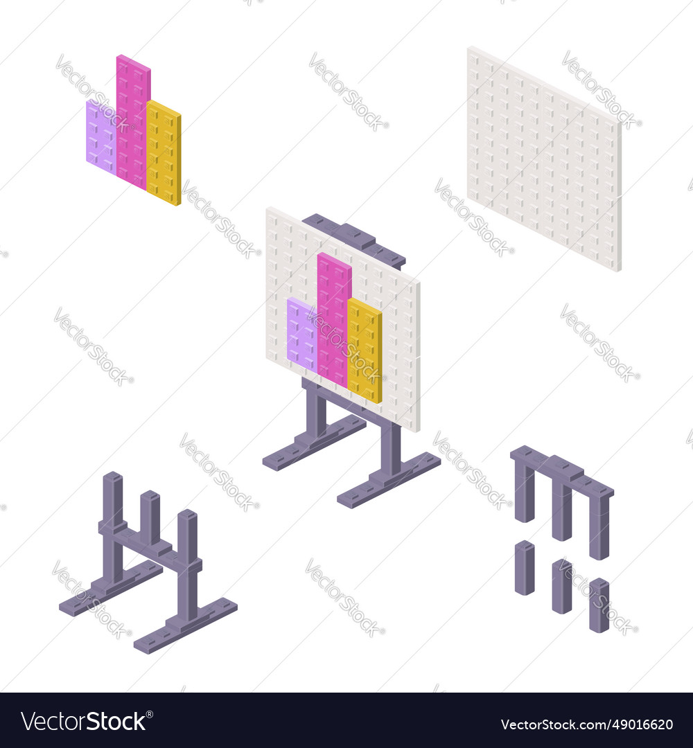 Concept with presentation board of graphs vector image Concept with presentation board of graphs