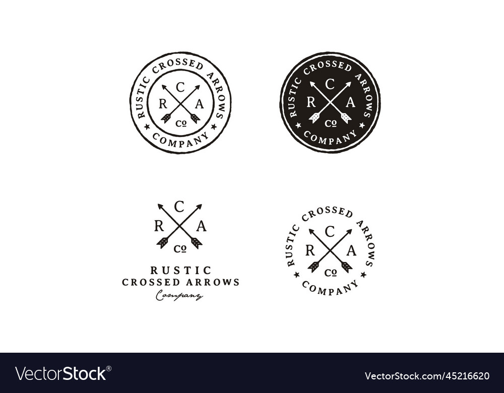Crossed arrows vintage archer hunting label logo