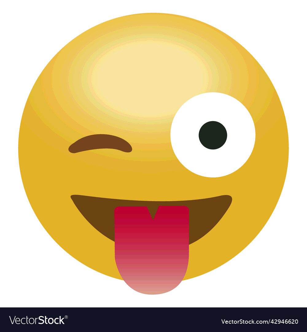 Laugh tongue emoji emoticon high quality Vector Image