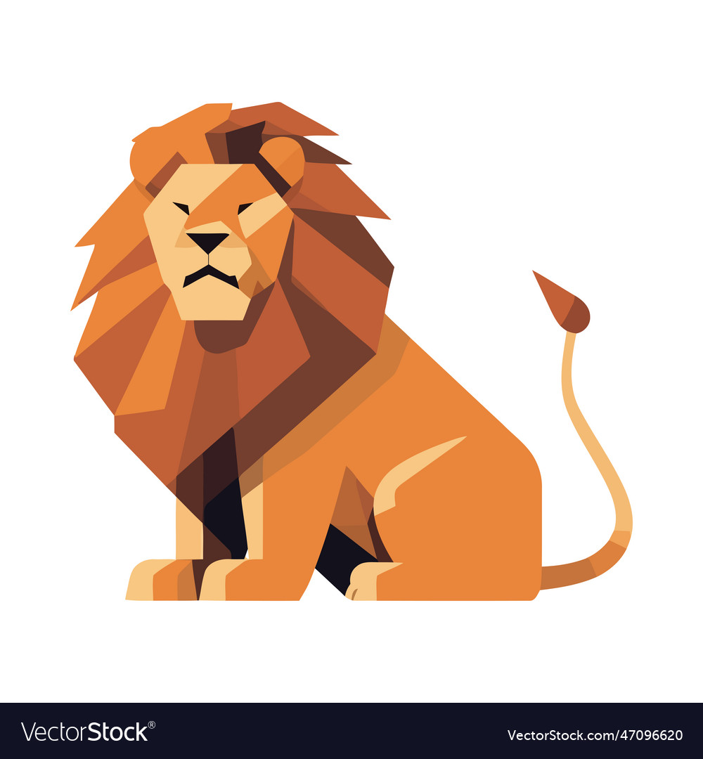 Lion animal in geometric shape Royalty Free Vector Image