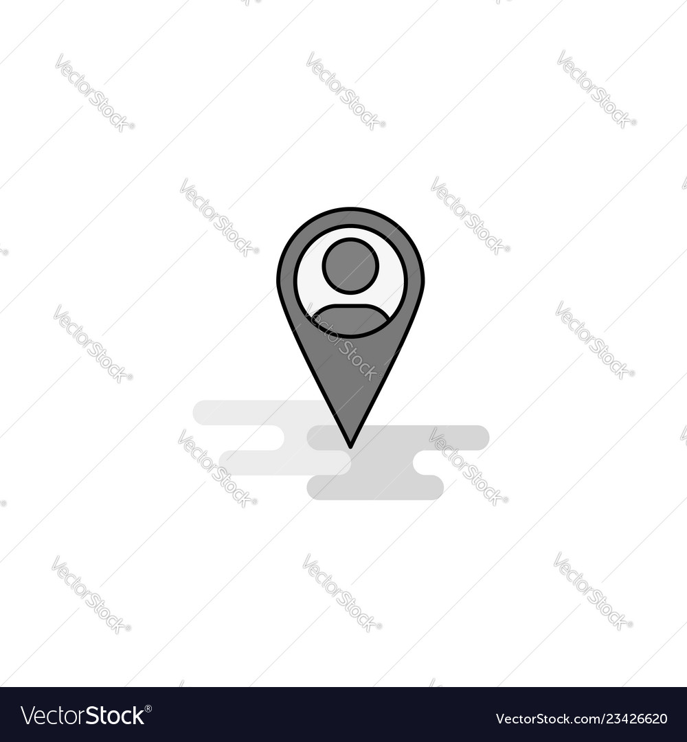 Map navigation web icon flat line filled gray