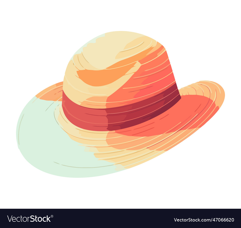 Modern straw hat on white background Royalty Free Vector