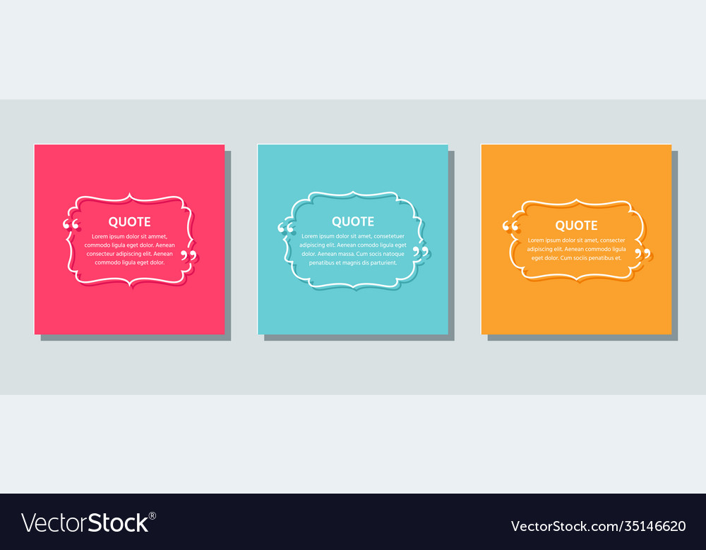 Quote box frames on backgrounds template text