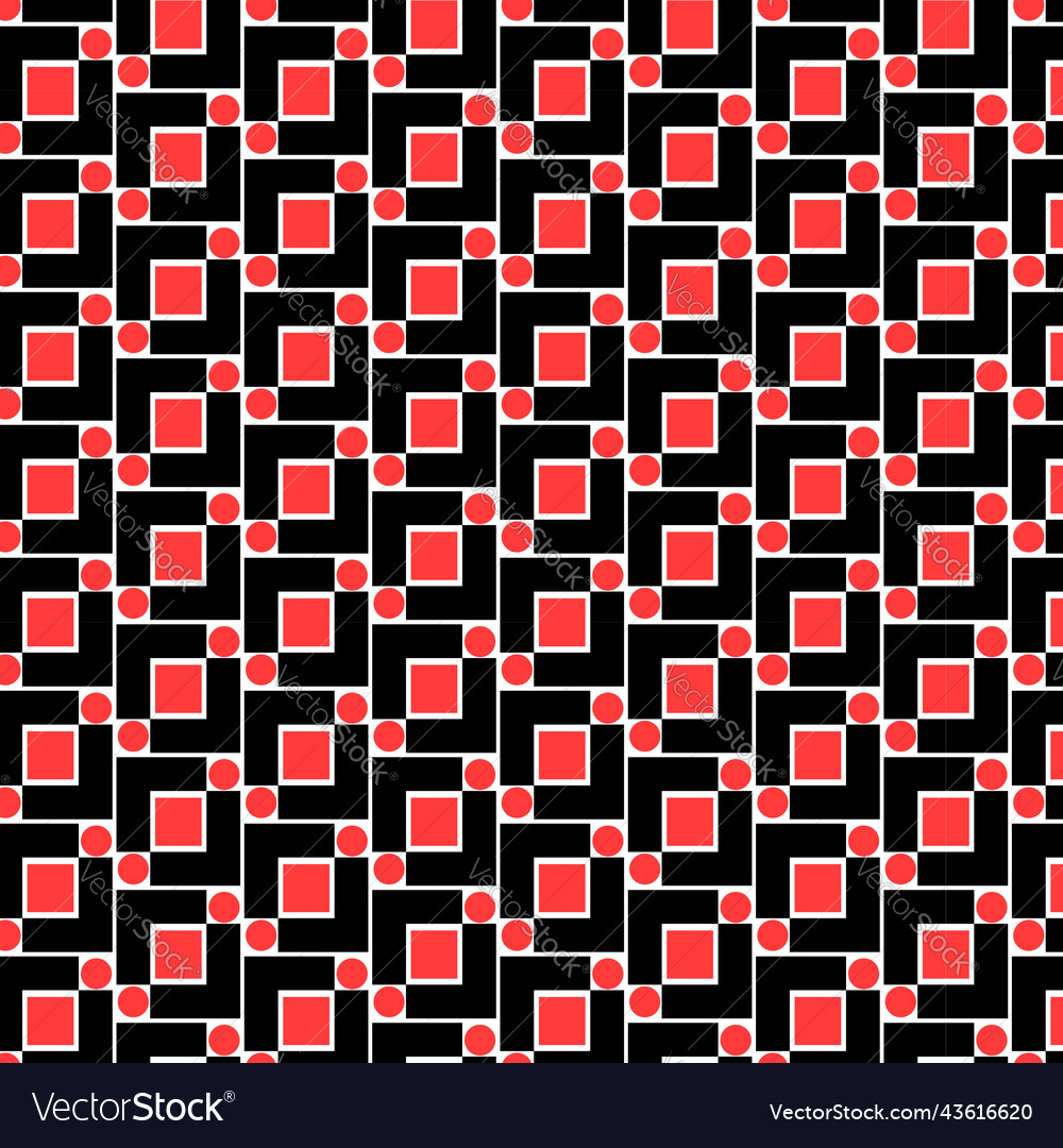 Red or black rectangular seamless pattern vector image Red or black rectangular seamless pattern