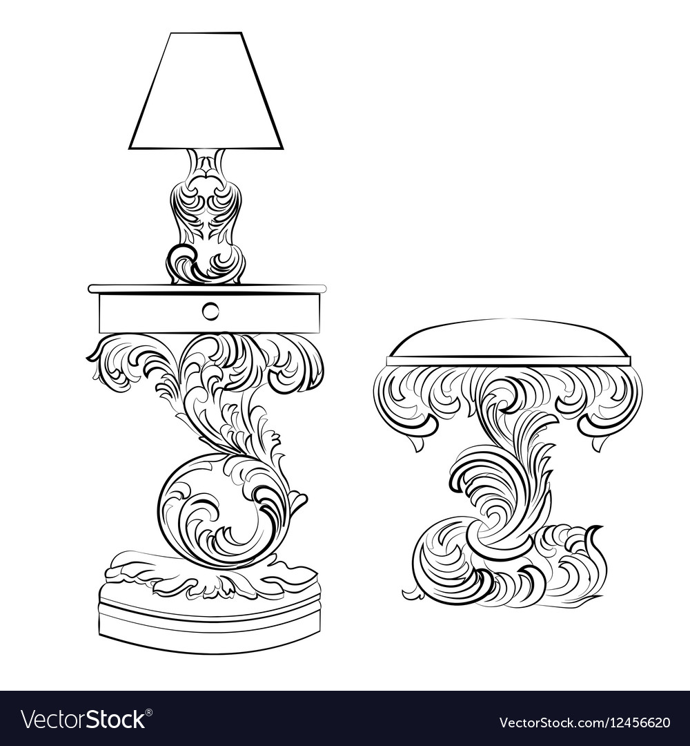 Royal lamp and comode table