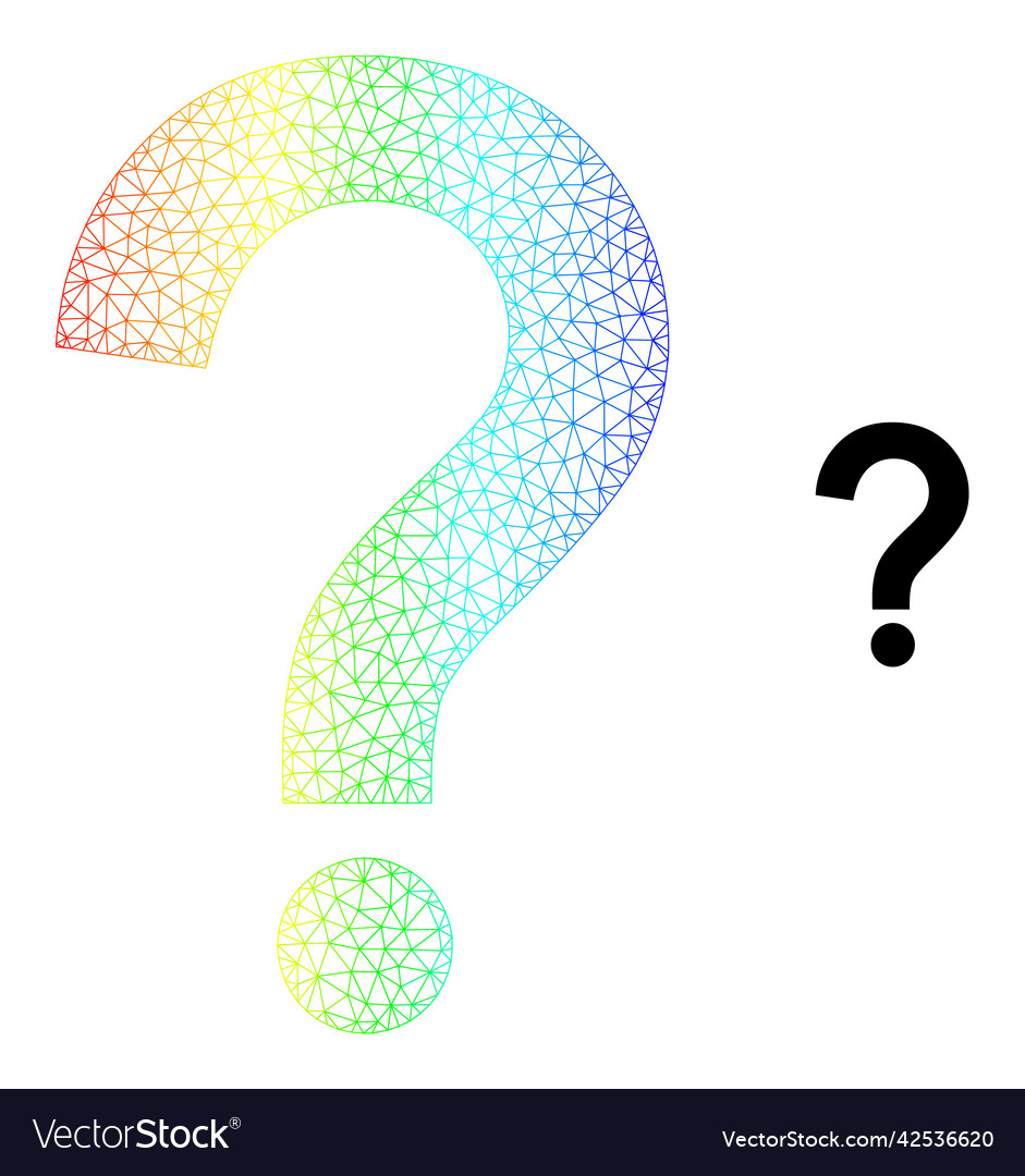 Spectral network gradient query sign icon vector image Spectral network gradient query sign icon
