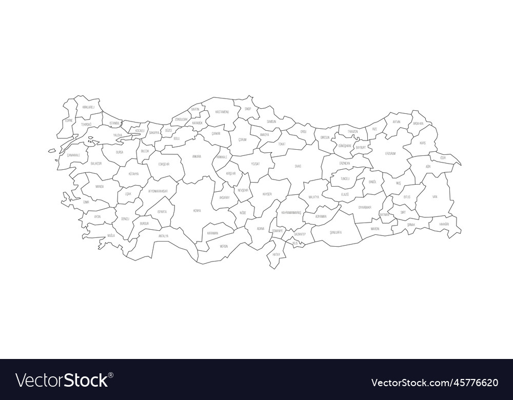 Türkei politische Karte der Verwaltungsabteilungen