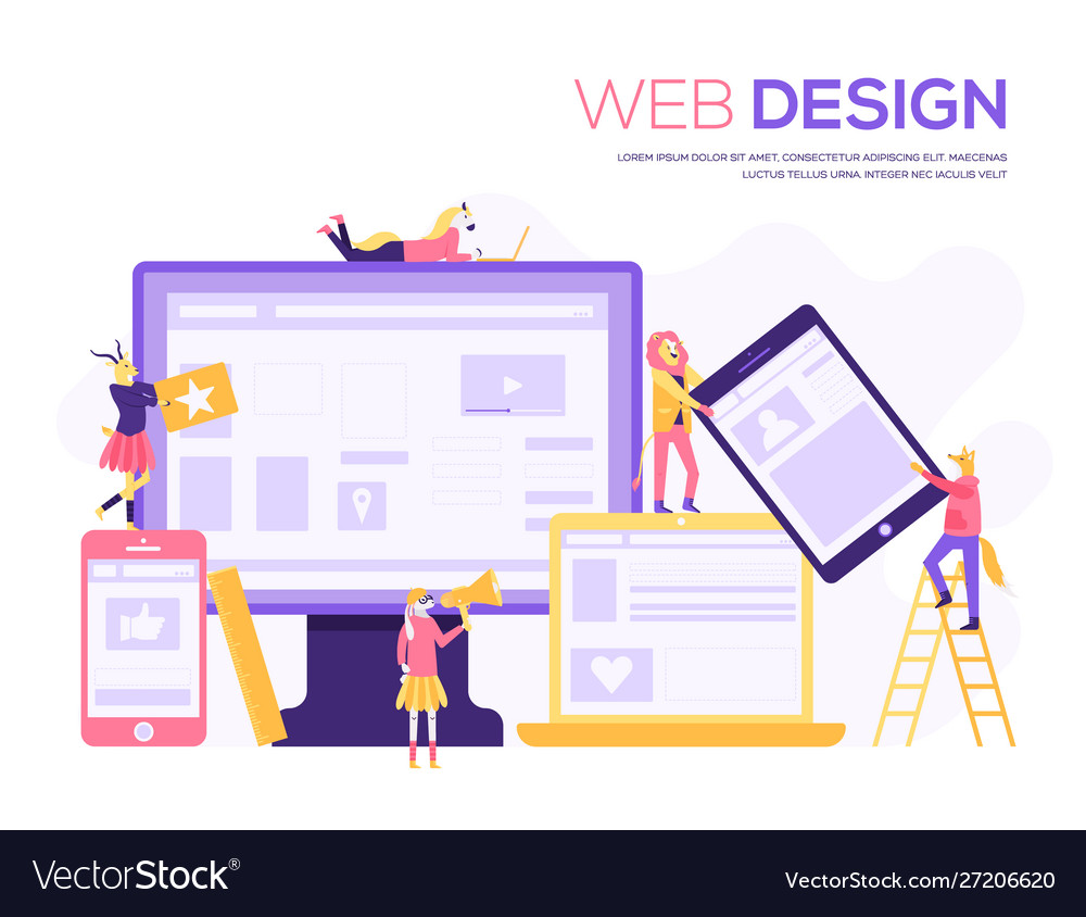 Web design structure and is social public vector image Web design structure and is social public