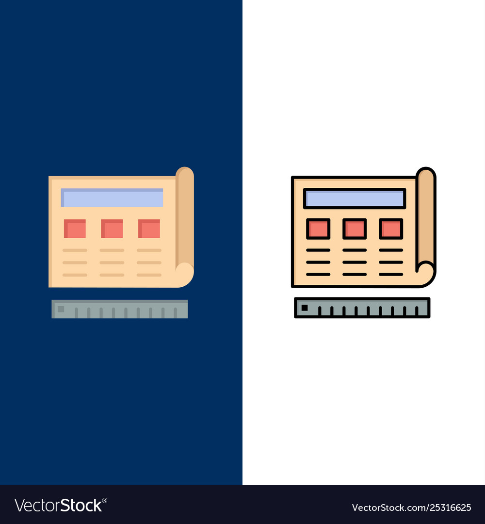 Blueprint blue print website web icons flat vector image Blueprint blue print website web icons flat