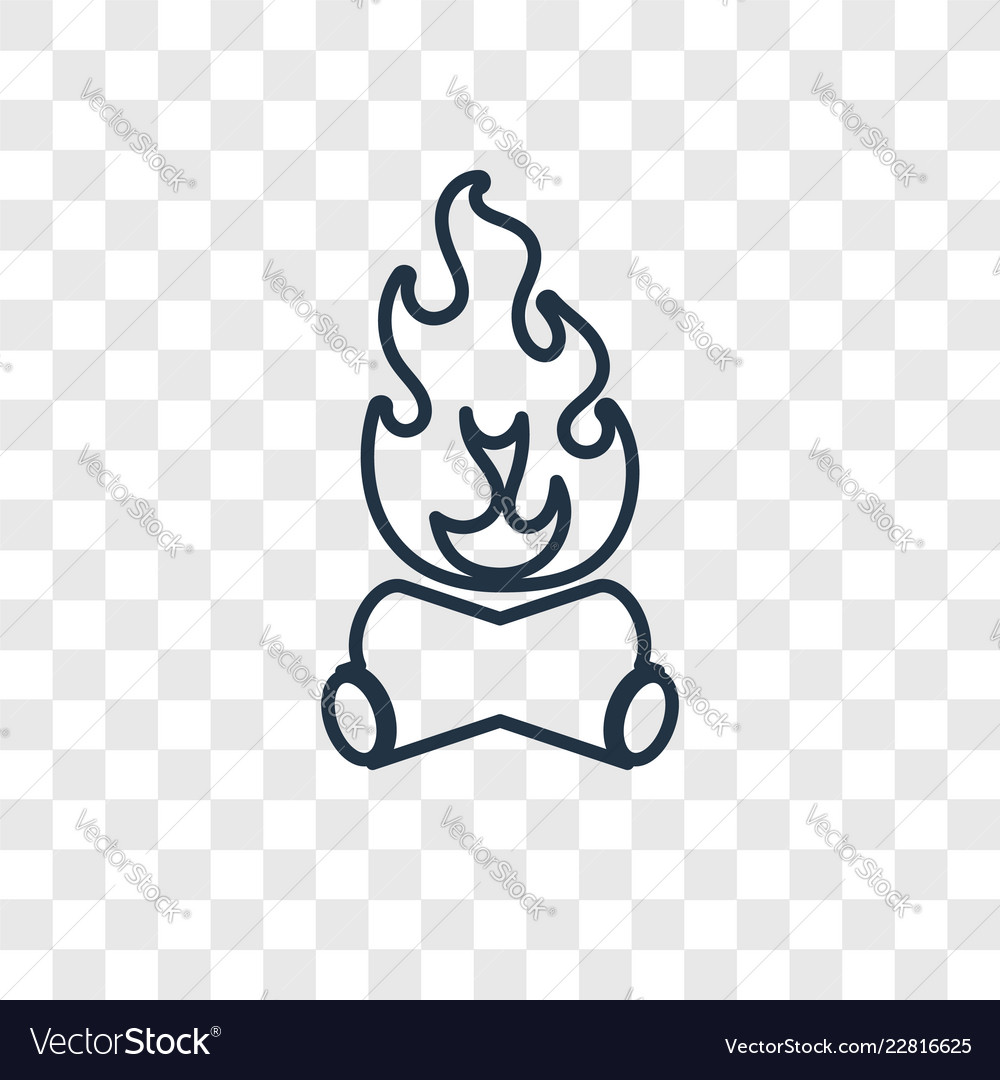 Bonfire concept linear icon isolated