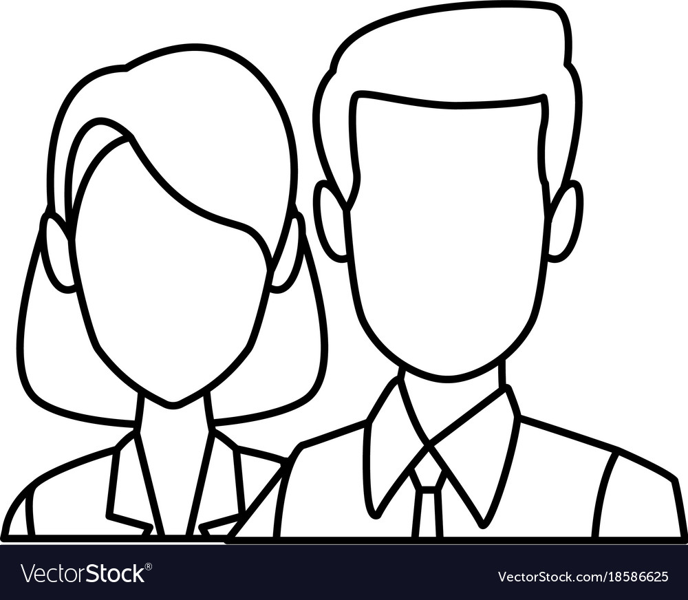 Business couple teamwork Royalty Free Vector Image