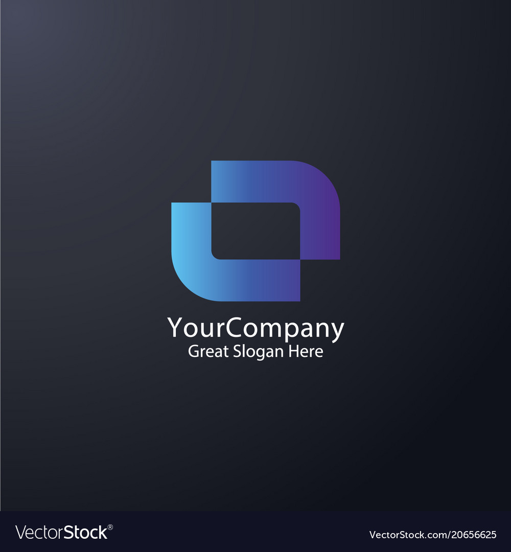 Business logo abstract square round loop shape