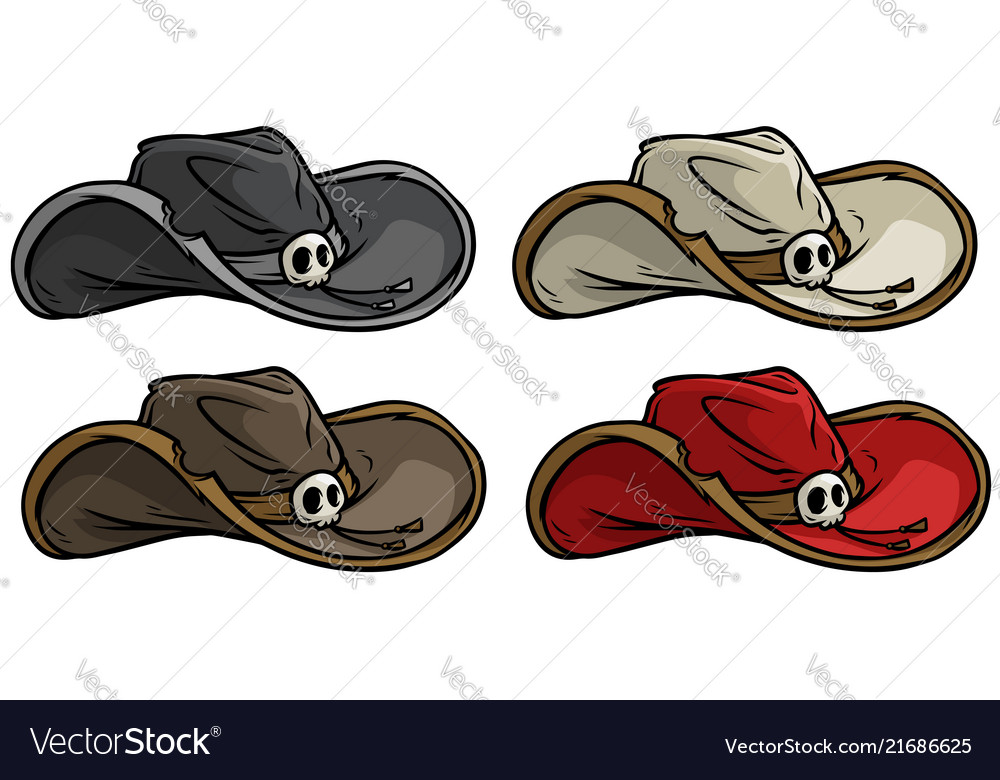 Cartoon cowboy old rerto hat icon set Royalty Free Vector Cartoon cowboy old rerto hat icon set Royalty Free Vector