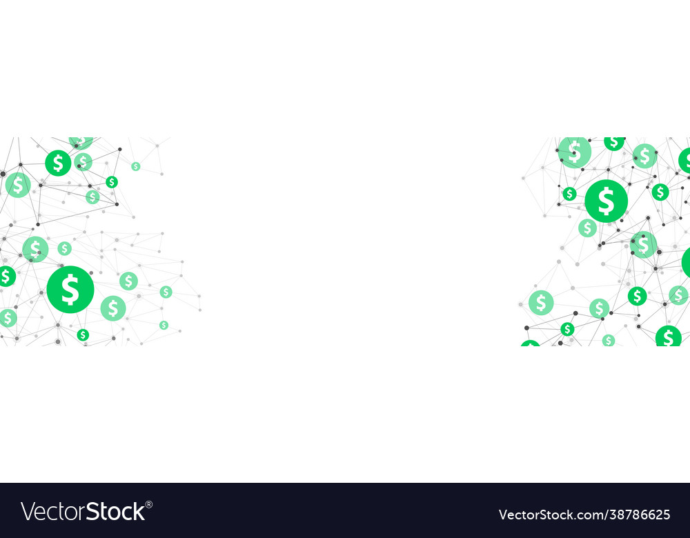 Dollar block chain network frame vector image Dollar block chain network frame