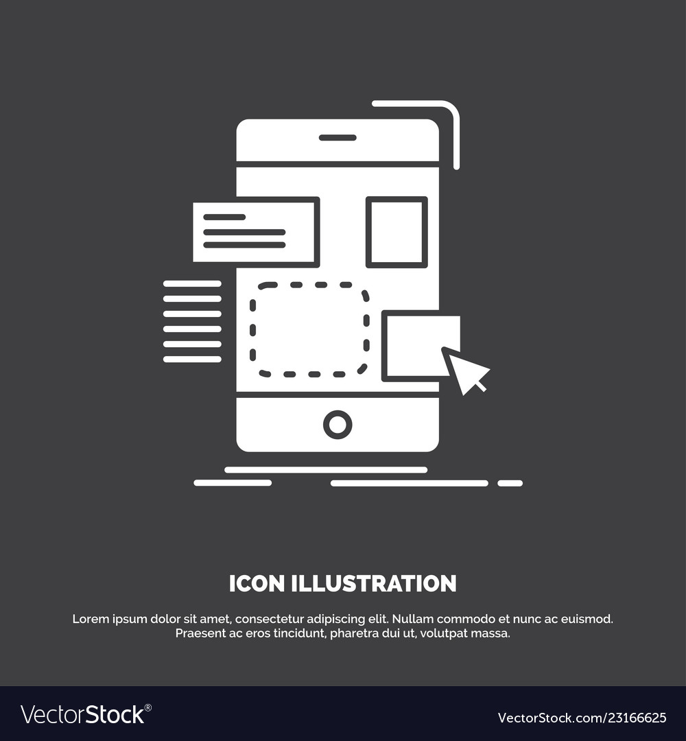 Drag mobile design ui ux icon glyph symbol vector image Drag mobile design ui ux icon glyph symbol