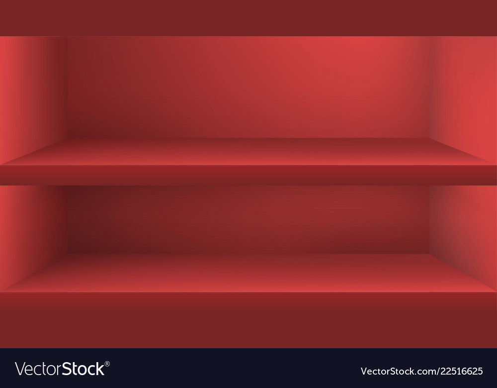 Empty color shelve with shadow vector image Empty color shelve with shadow
