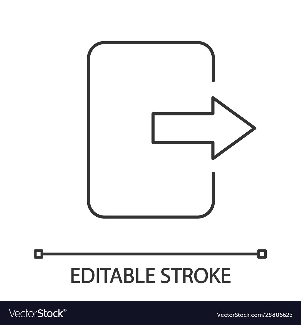 Exit button linear icon vector image Exit button linear icon
